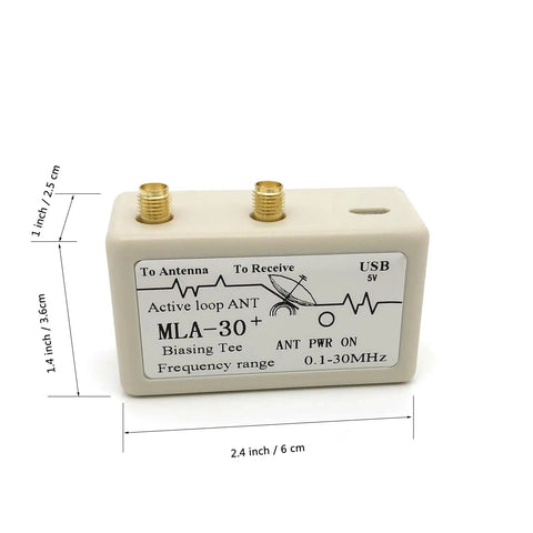 Beefed-Up Loop Active Receiving Antenna For 0.5 To 30 MHz Shortwave Radios, compact bias power box with connectors