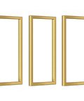Heavy Duty Floating Shelf Brackets For Ceiling Or Wall Mount Premium Wrought Iron Pipe Frame With Matte Gold Plating, set of 3.