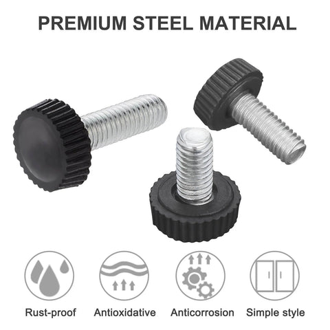 195 Piece Knurled Thumb Screw Kit With 12 Sizes M4 M5 M6 In 12, 16, 20, 25mm Lengths, includes steel screws and bolts