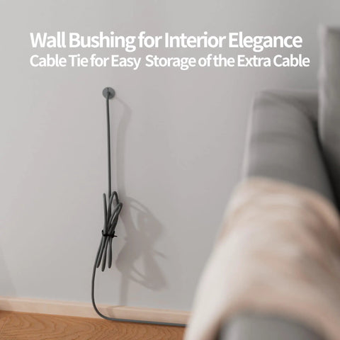 Cable Routing Kit With Wall Pass Through Grommet Mounting Kit for Gen 2 And Gen 3 Dish and Mini Ethernet Install cable tied against wall