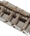 Pure Vintage 58 P Bass Bridge Assembly For Vintage And Modern Bass Setup, Nickel Plated Steel Base With Four Barrel Saddles, Height And Intonation Adjustments, Mounting Screws And Allen Key Included, nickel-plated 4-screw bass bridge