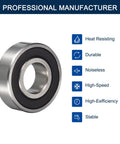 HiPicco 6202-2RS deep groove ball bearing, angled front view, chrome steel, 15x35x11 mm, double rubber-sealed