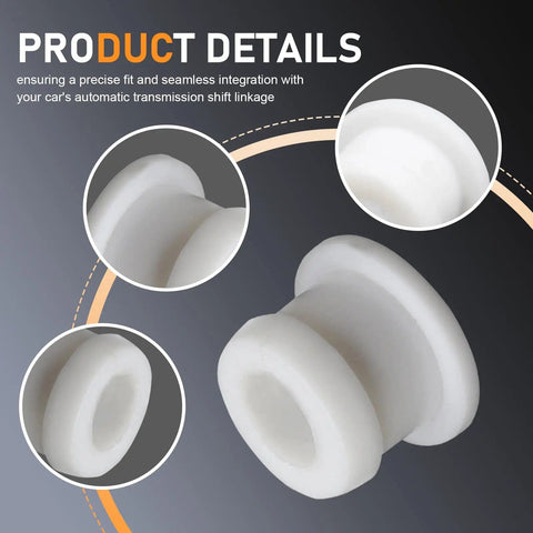 Close-up details of 2 Pack Shifter Cable Bushing Kit For Ford Focus MK Automatic Transmission Shift Linkage Replacement DG9Z-7K340-A White Durable Build No Fuss Install OEM Grade Fit Keeps Shifts Precise Long Lasting Performance