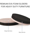 Round 2 Inch Felt Furniture Sliders Pack 24 Piece Heavy Duty Reusable Moving Pads for sofas and tables easy glide visible.