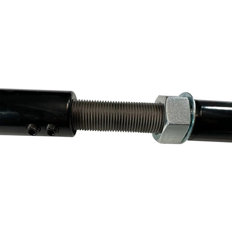 Front Adjustable Panhard Track Bar For 0 To 4 Inch Lift Fits 1994 To 2002 Dodge Ram 1500 2500 3500 4WD With Relocation Bracket threaded adjuster close-up