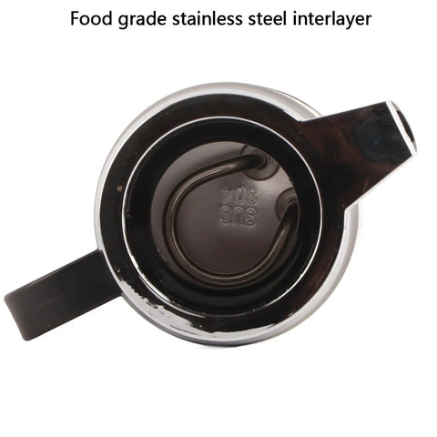 Ride Easy With This Badass 12V Car Electric Kettle Stainless Steel Frame Holding 1000Ml Quick Boil Action Keeps Hot Drinks Flowing Smooth On Long Road Trips top view of food grade stainless steel interior