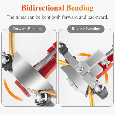 Hand Tube Bending Kit with Ratcheting Tubing Bender and Reverse Bending Attachments for forward and reverse bending
