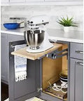 Heavy Duty Cabinet Lift With Soft Close Dampers For Frameless And Face Frame Cabinets 45 Lb Capacity showing mixer storage.