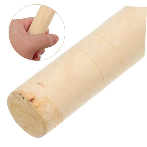 Close-up of wooden grip on Multipurpose Long Handled Sickle For Gardening With Manganese Steel Blade And Wooden Grip Ergonomic Weeding