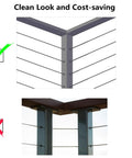 Stainless Steel Cable Railing Post For Decks Flat Top Square Fence Post 36 Inch High By 2 By 2 Inch Brushed Finish Pre Drilled Corner Post