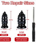 Alt Tag: Two sizes of screw-in plugs from 84 Piece Tire Repair Kit With Screw In Plugs For Punctures And Holes Fast Grab And Go Tubeless Flat Emergency Repair Tool Set For Cars Motorcycles Trucks ATVs UTVs And Farm Vehicles