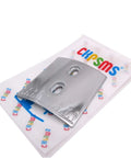 Scale Cover Plate 1Y-5 For 801 Skiving Leather Machines Drop-In Replacement Durable Steel Part Lying on Colorful Packaging