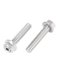 Heavy Duty Stainless Steel Exhaust Manifold Bolts And Studs Hardware Kit For Ford 4.6 Liter And 5.4 Liter V8 Engines Featuring 16 Rig Ready Pieces Built Tough For The Daily Grind, showing two stainless steel bolts.