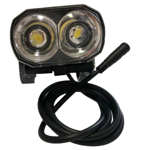 Ride Ready Electric Bike Front Light Mount On Handlebar With 3 Pin Female Waterproof Connector LED Headlight For 24V 36V 48V 60V