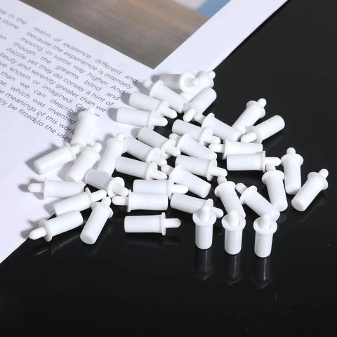 Rock Solid Plantation Shutter Repair Kit Including Forty Premium Quality PP Plastic Shutter Pins for smooth window blinds fixes.
