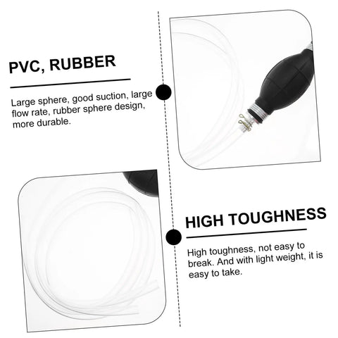 Manual Fuel Transfer Pump With One Way Siphon For Gas And Diesel Easy Hand Pump For Cars And Equipment Backflow Oil Absorber Portable Safe Fuel Transfer No Mess Quick Fill Reliable Hand Siphon Pump PVC and rubber bulb with clear hose