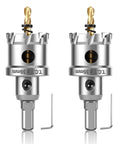 Heavy Duty Tungsten Carbide Tipped Hole Saw Set 2 Pack 35 Millimeter titanium coated cutters for high stress drilling.