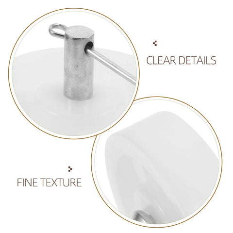Close up of Four Pack White Nylon Furniture Casters Wheels For Drawers And File Cabinets No Squeak Glide Heavy Duty Plastic
