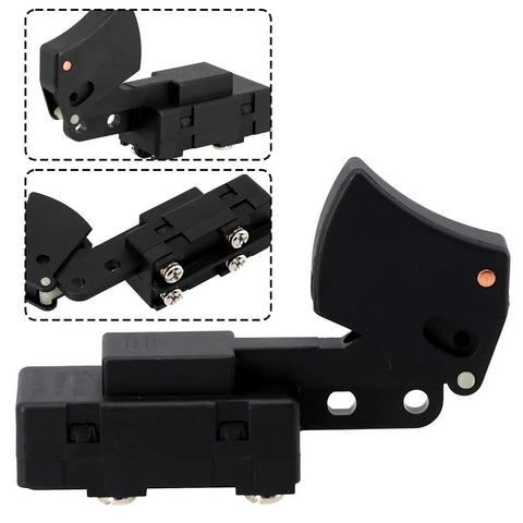 Heavy Duty Trigger Switch Replacement For Worm Drive Electric Saw And Power Tools, black toggle assembly with four terminal design.