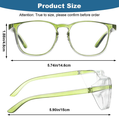 12 Pack Anti Fog Safety Glasses Goggles Protective Eyewear Clear Lenses With Scratch Resistant Frames In Multiple Colors, size shown