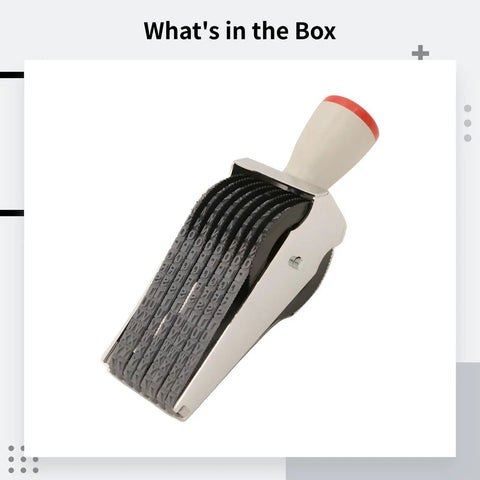 Workhorse Heavy Duty Industrial Metal Stamping Tool With Easy Peasy Adjustable Date Bands for precise marking of dates.