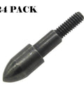24 Pack Archery Bullet Field Points For Practice 100 Grain Screw In Tips displayed with focus on steel construction
