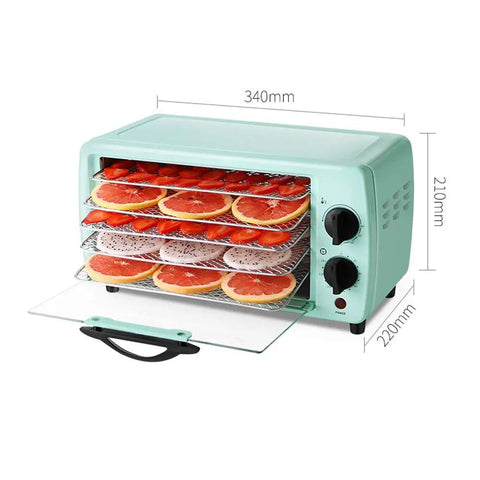 Top Shelf Five Layer Food Dehydrator And Compact Air Dryer For Fresh Fruits Lean Meats And Custom Pet Treats featuring sliced citrus on trays.