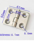 Heavy Duty Polish Stainless Steel Hinge Door Cabinet Hardware With Knee Brace Concealed Electric Box Machine Furniture Parts, size 61mm x 50mm.