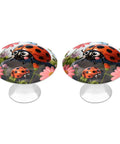 Heavy Duty Round Cabinet Knobs With Ladybug Flower Design In Top Shelf Stainless Steel For Kitchen Bathroom And Dresser Drawers Includes Real Deal Security Screws For Zero Hassle Room Refresh - pair of round ladybug knobs