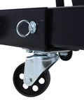 Close-up of the smooth rolling caster on Heavy Duty 2 Ton Folding Engine Hoist Cherry Picker Shop Crane with reinforced frame.