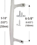Painted White Diecast Zinc Alloy Sliding Patio Door Handle Replacement Heavy Duty Six And Five Eighth Inch Hole Spacing
