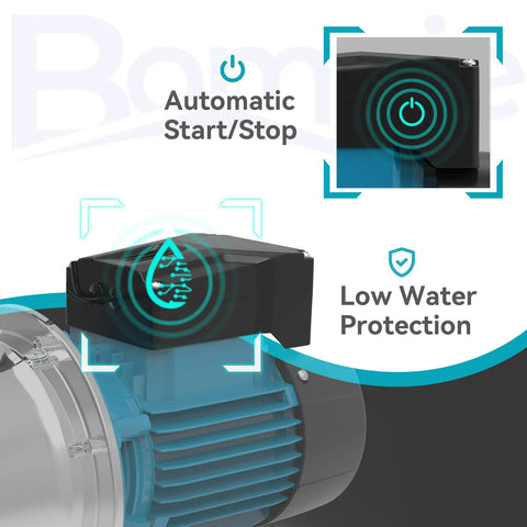1.2 HP Smart Control Booster Jet Pump For Home, Garden, And Farm Irrigation, 1200 GPH At 115V with automatic start/stop feature
