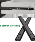 Heavy Duty Drawer Slides Detachable Two Fold Glides Black Metal Two Stage Extension Quiet Smooth Operation Built To Last Rust Resistant Steel With Ball Bearings And Anti Collision Rubber Pads For Cabinets, black steel two-section slide