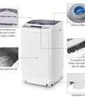 Straight Up Reliable Portable Full Automatic Washing Machine With Built In Drain Pump And Smart Digital Controls 12 Pound Capacity, displaying clear lid and stainless steel tub.
