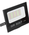 Jenivaint LED Flood Light App Controlled, 50W IP66 rated, durable construction for outdoor use, showcasing RGB and cool white LEDs.