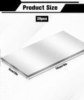 20 Pack Aluminum Welding Coupons 2 X 4 X 1 Eighth Inch Sheets For MIG TIG Stick MMA Welding Practice Kit Great For Beginners And Hobby Welders Durable Aluminum Sheets Ideal For Training At Home Cutting Shaping And Layouts, showing one flat aluminum sheet with dimensions labeled.