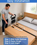 Man installing Beefy Heavy Duty Bed Rails For Seniors Safety Adjustable Bed Guard Rail For Fall Prevention Up To 350 Pound Capacity