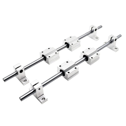 Four Pack 8 mm By 400 mm Case Hardened Chrome Linear Rods For 3D Printers DIY CNC Machines Precision Shafts With Chrome Plating Hrc 62 Tolerance From 7.97 To 7.995 Mm, side view