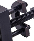 Harley transmission mainshaft inner bearing race installer puller, close-up view, black metal