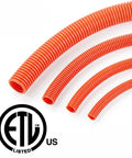 Rig Work Approved One Inch Orange Flexible Electrical Ent Conduit Dead Solid Non Metal Wire Sheath Heavy Duty Build close-up view