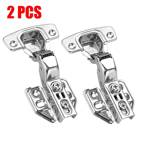 Two Pack Stainless Steel Cabinet Door Hinges With Hydraulic Dampers Soft Close Quiet Wardrobe Hinges Concealed Mounting With Screws