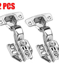 Stainless Steel Cabinet Door Hinges With Hydraulic Damper For Smooth Soft Close Quiet Wardrobe Doors Concealed Design Hinges With Screws 2 Pack Easy Install showing two pack with screws