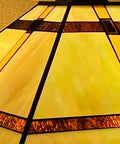 Close-up of cream cross Tiffany pendant stained glass, part of the Cream Cross Tiffany Pendant Light With Vintage Vibe Glass, 16 Inch