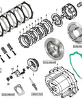 Heavy Duty Clutch Kit With Friction Plate And Induction Hardened Steel Hub Assembly For Honda TRX250X R TE TM ATVs parts layout.