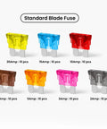 Inline Fuse Holder Kit 18 AWG 10 Pack With 70 Assorted Car Fuses 2A 3A 5A 7A 10A 15A 20A ATC ATO Blade Fuses for Automotive Wiring Projects Heavy Duty Circuit Protection and Easy Install, assorted blade fuses