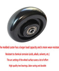 4 Inch Universal Caster Set Of 4 Heavy Duty Locking Wheels with 1600 lb capacity, close-up of single molded caster wheel