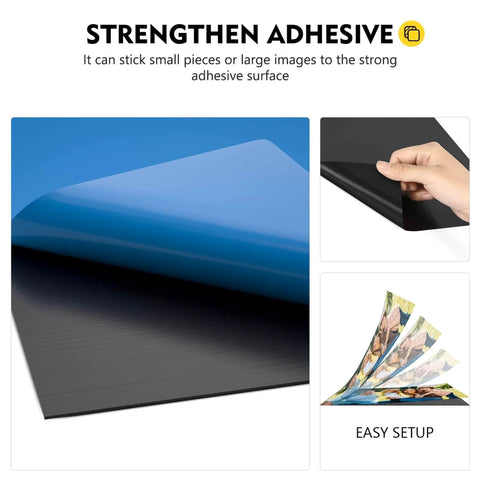 8 By 10 Inch Adhesive Magnetic Sheets, 15 Pack Flexible Magnetic Backing For Photos, peel and stick demonstration