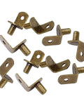 Bronze Brass Plated Steel L Shelf Support Pegs 6mm L Shaped Cabinet Bracket Style 160 Pieces
