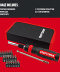 Ratcheting Multibit Screwdriver Set, 26-Piece With Quick Rotation Control And Added Grip Texture For Heavy Torque Tasks
