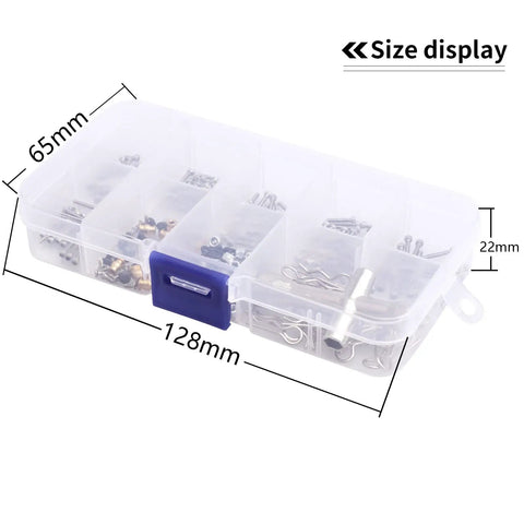 276 Piece RC Screw Kit And Repair Tool Set For Axial SCX24 1/24 Crawler Trucks And Other Mini RCs in size display case